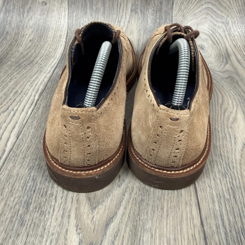 Cole Haan Oxford Shoes Men 9.5 Tan Suede Wingtip Brogue C25052